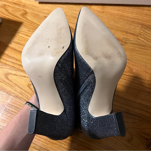 Guess Aspire Silver Blue Glitter Sparkle Ankle Boots Size 8 NIB - Picture 4 of 4